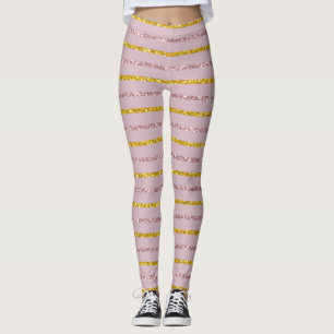 Leggings Leggencias rosadas y doradas de Rubor