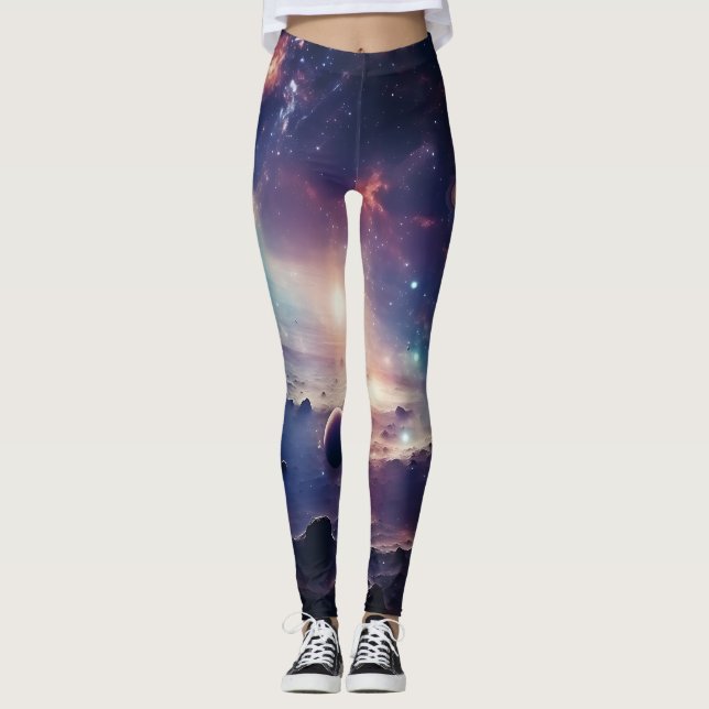Leggings Leggencias sinfónicas de galaxia espacial (Anverso)