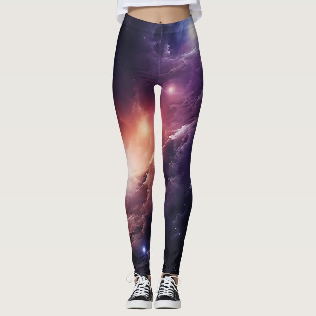 Leggings Leggencias sinfónicas de galaxia espacial (Anverso)