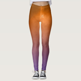 Leggings Leggencias sólidas naranja y púrpura