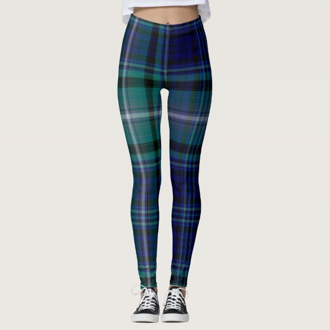 Leggings Leggencias - Tartán azul y verde (Anverso)