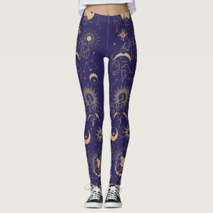 Leggings Leggencias temáticas celestes de la luna y el sol