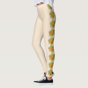 Leggings Leggencias - Tulipano popular en Crema