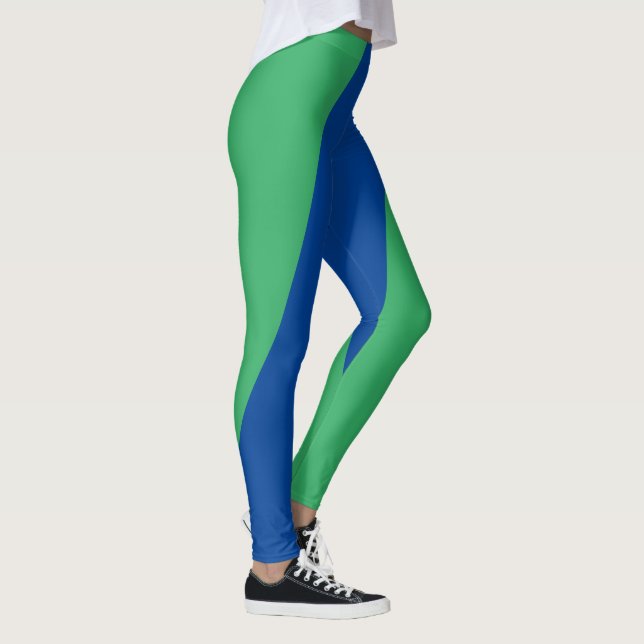 Leggings Leggencias verdes y azules brillantes para el fitn (Derecha)