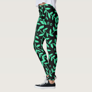 Leggings Leggencias verdes y negras para las mujeres
