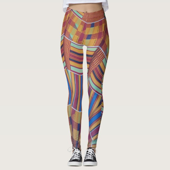 Leggings Leggencias Yoga Stretch Pants Patrón africano (Anverso)