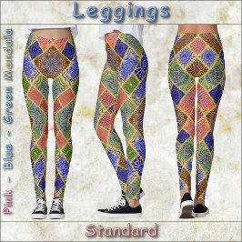 Leggings LEGGINACIÓN - Diseño de Mandala rosa-azul-amarillo