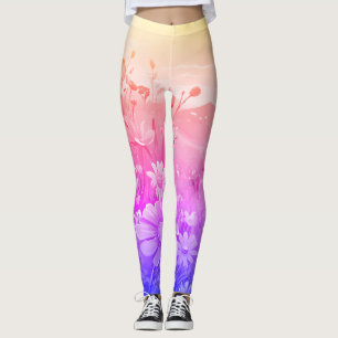 Leggings Legginas de yoga con un patrón de prado degradado