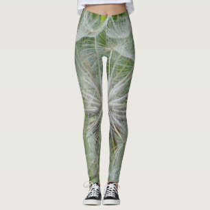 Leggings Legginas florales blancas y verdes