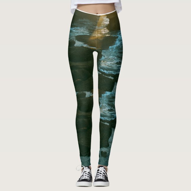 Leggings "Leggings Algae Green High-Waist - Elegante y Sus (Anverso)