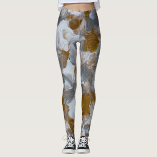 Leggings Leggings-Arte hecho a mano-plata y oro 
