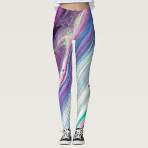 Leggings legiones abstractas de frambuesa azul