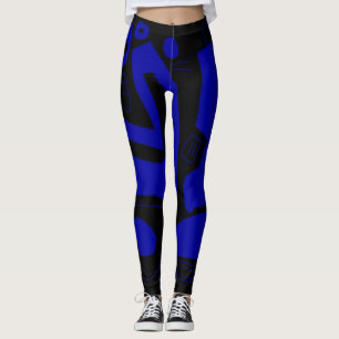 Leggings legiones azul negro y cobalto