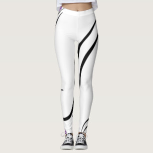 Leggings Legiones blancas de elegancia curvada - Flujo geom