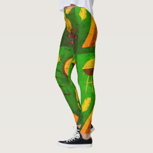 Leggings Legiones de acampado verde con efecto textura