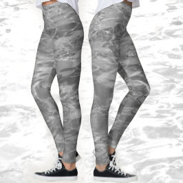 Leggings Legiones de agua grises monocromáticas