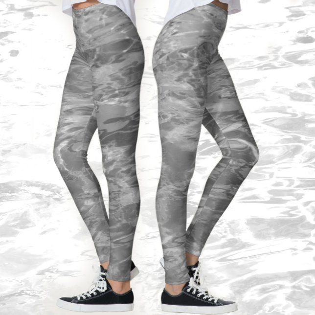 Leggings Legiones de agua grises monocromáticas (Subido por el creador)