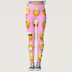 Leggings legiones de emoji rosa pastel