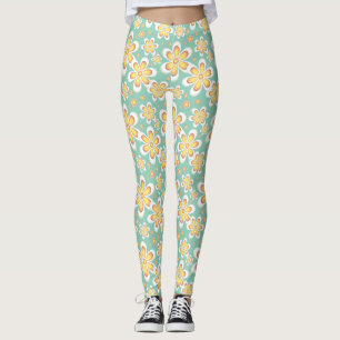 Leggings legiones de flores de motivos amarillos