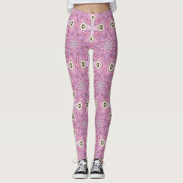 Leggings legiones de flores geométricas en tonos pastel