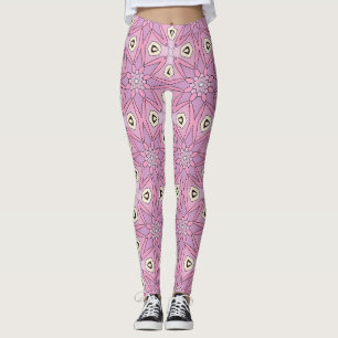 Leggings legiones de flores geométricas en tonos pastel