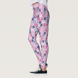 Leggings Legiones de mosaico curvados - Pink/Purple