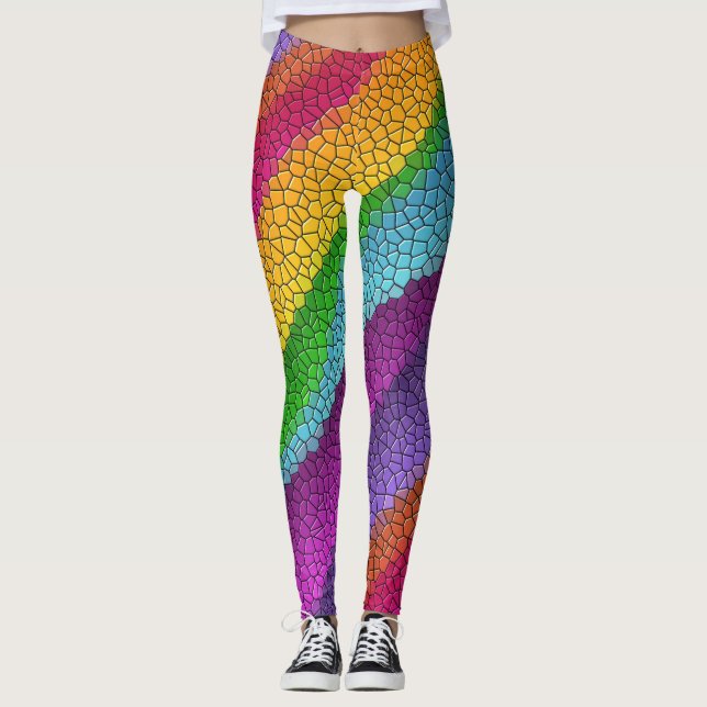 Leggings legiones de mosaico de arco iris (Anverso)