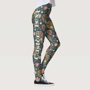 Leggings Legiones de patrón de fresa Paisley