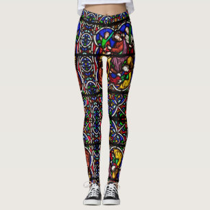 Leggings Legiones de patrón de ventanas de vidrio manchado