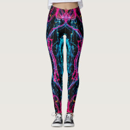 Leggings legiones de patrón púrpura abstracto