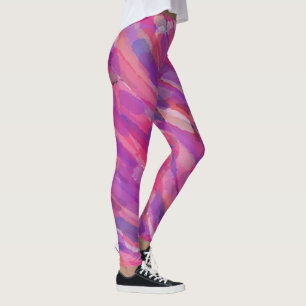 Leggings Legiones de patrones abstractos púrpura y rosa
