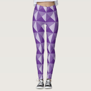 Leggings Legiones de patrones geométricos púrpura