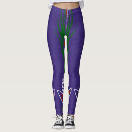 LEGGINGS LEGISLACIÓN IMPRESA AZUL DEL ARTISTA JAPONÉS KORIN