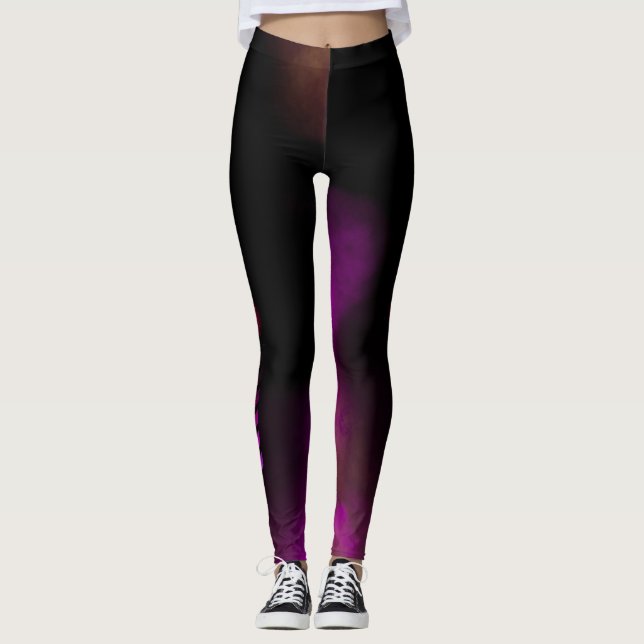 Leggings LEGISLACIONES deportivas modernas en negro y rosa (Anverso)