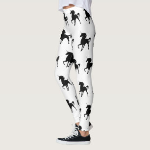 Leggings Legitimación de silueta de Unicornio negro