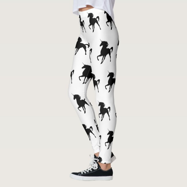 Leggings Legitimación de silueta de Unicornio negro (Izquierda)