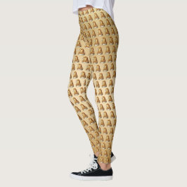 Leggings Legitimación de vacaciones Gold Santa Hat