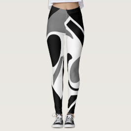 Leggings Legitimidad de arte digital gris, blanco y negro
