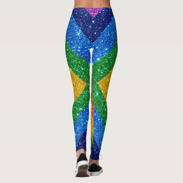 Leggings Leguándome con las piernas de la moda del arcoiris (Reverso)