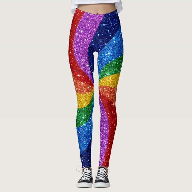 Leggings Leguándome con las piernas de la moda del arcoiris (Anverso)