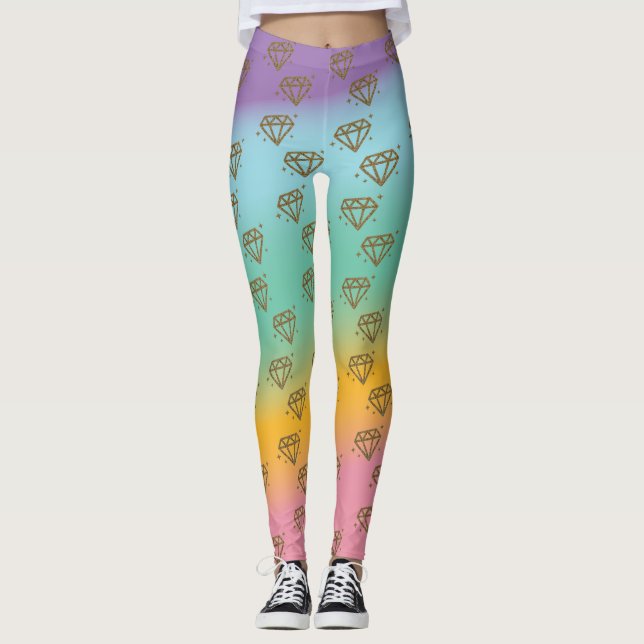 Leggings Leguas arcoiris de muñecas de diamante (Anverso)