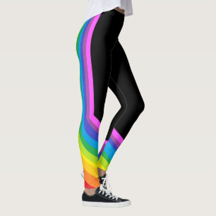 Leggings Leguas arcoiris en blanco negro y arco iris