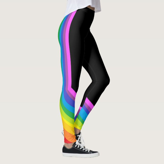 Leggings Leguas arcoiris en blanco negro y arco iris (Derecha)