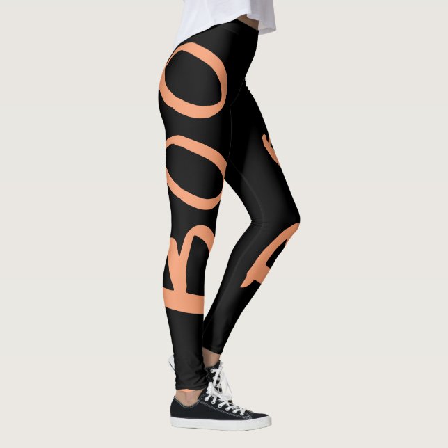Leggings Leguas de boo de Naranja negro de Halloween (Derecha)