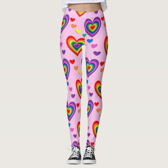 Leggings Leguas de corazones arcoiris (Anverso)