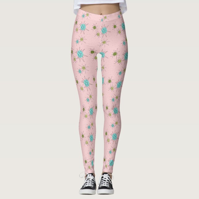 Leggings Leguas de estrenos atómicos de iónico rosado (Anverso)