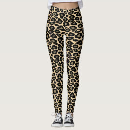 Leggings Leguas de impresión de leopardo negro y negro funk