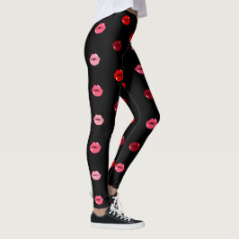 Leggings Leguas de mujeres de labios rosas y rojos