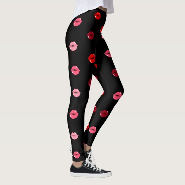 Leggings Leguas de mujeres de labios rosas y rojos (Derecha)