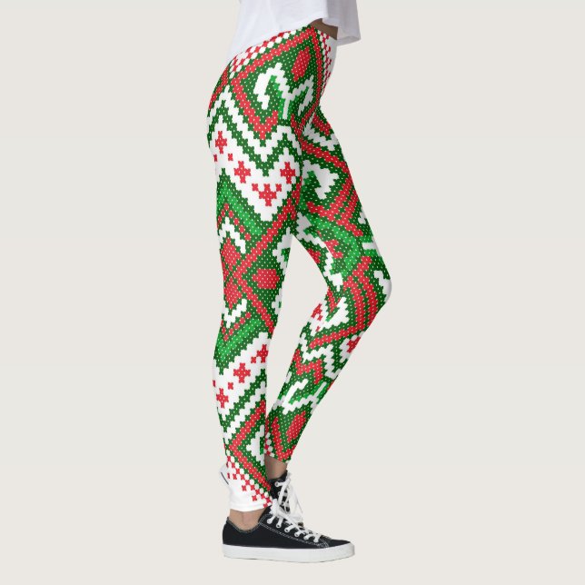 Leggings Leguas de Navidades de patrón suéter feo (Derecha)
